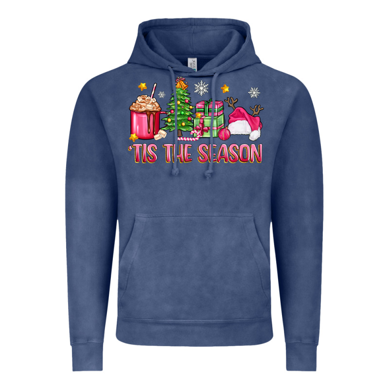 'tis The Season Pink Christmas Vintage Hoodie by Zillion Design Studio | Teevron