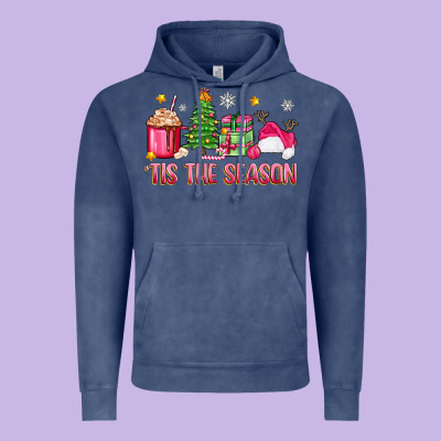 Vintage Hoodie 'tis the season pink christmas
