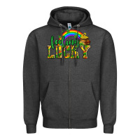 Charcoal Heather feeling lucky with coins Zipper Hoodie - AdoDesignShop