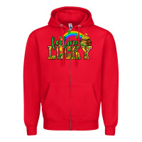 Red feeling lucky with coins Zipper Hoodie - AdoDesignShop