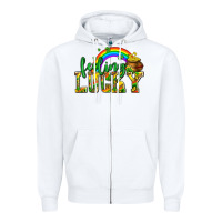 White feeling lucky with coins Zipper Hoodie - AdoDesignShop