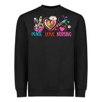 Black peace love nursing Heavyweight Sweatshirt - Zillion Design Studio
