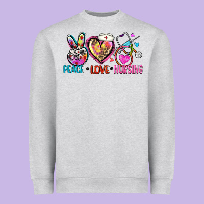 Peace Love Nursing Heavyweight Sweatshirt Designed By Zillion Design Studio