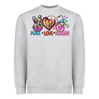 Heather Grey peace love nursing Heavyweight Sweatshirt - Zillion Design Studio