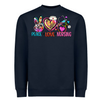Navy peace love nursing Heavyweight Sweatshirt - Zillion Design Studio