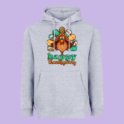 Happy Thanksgiving Turkey Heavyweight Hoodie Designed By Jasminsmagicworld