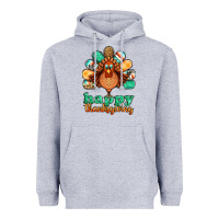 Heather Grey happy thanksgiving turkey Heavyweight Hoodie - Jasminsmagicworld