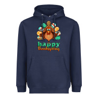 Navy happy thanksgiving turkey Heavyweight Hoodie - Jasminsmagicworld