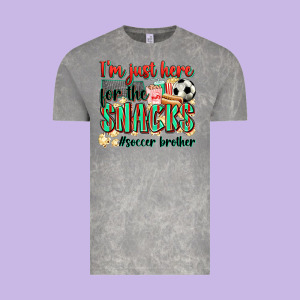 I'm Just Here For The Snacks #soccer  Brother Vintage Tee Designed By Zillion Design Studio