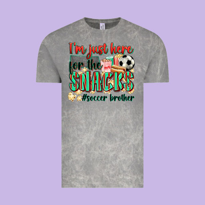 I'm Just Here For The Snacks #soccer  Brother Vintage Tee Designed By Zillion Design Studio