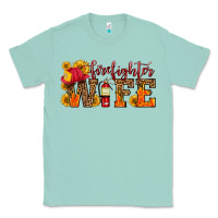 Seafoam firefighter wife with hat sunflowers Classic Tee - HRA Design Shop