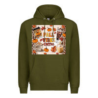 Army Green fall vibes coffee Premium Hoodie - MaliasSmallBusiness