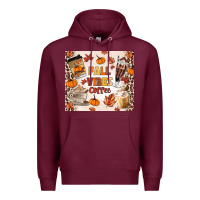 Burgundy fall vibes coffee Premium Hoodie - MaliasSmallBusiness