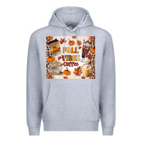Heather Grey fall vibes coffee Premium Hoodie - MaliasSmallBusiness
