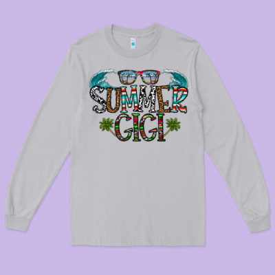 Summer Gigi Long Sleeve Tee Designed By Cowhidedigitalart