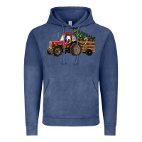 Vintage Denim Christmas Farm Tractor Vintage Hoodie - RanaPortraitStore
