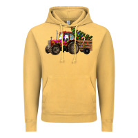 Vintage Mustard Christmas Farm Tractor Vintage Hoodie - RanaPortraitStore