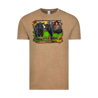 Vintage Coffee black angus cattle and bull in barnyard Vintage Tee - RanaPortraitStore