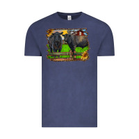 Vintage Denim black angus cattle and bull in barnyard Vintage Tee - RanaPortraitStore