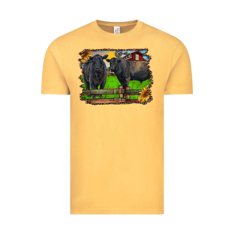 Black Angus Cattle And Bull In Barnyard Vintage Tee by RanaPortraitStore | Teevron