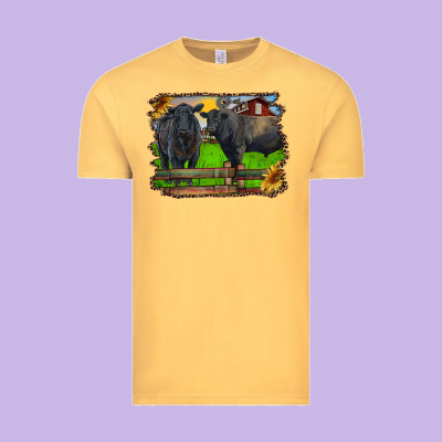 Black Angus Cattle And Bull In Barnyard Vintage Tee Designed By Ranaportraitstore