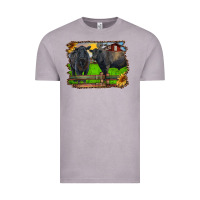 Vintage Zinc black angus cattle and bull in barnyard Vintage Tee - RanaPortraitStore