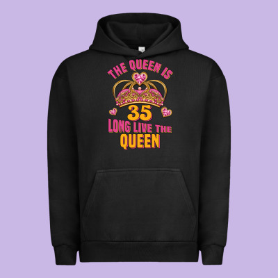 The Queen Is 35 Long Live The Queen Urban Hoodie Designed By Jasminsmagicworld