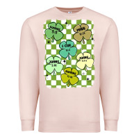 Pale Pink shamrock religious Premium Sweatshirt - MaliasSmallBusiness
