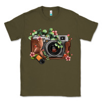 Army Green floral eucalyptus film roll vintage camera Classic Tee - FaDigitalArtStudio