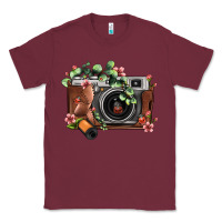 Burgundy floral eucalyptus film roll vintage camera Classic Tee - FaDigitalArtStudio