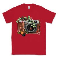 Red floral eucalyptus film roll vintage camera Classic Tee - FaDigitalArtStudio
