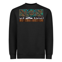 Black Rusty Sunflowers with Cowhide and Turquoise Heavyweight Sweatshirt - RanaPortraitStore
