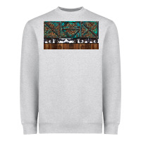 Heather Grey Rusty Sunflowers with Cowhide and Turquoise Heavyweight Sweatshirt - RanaPortraitStore