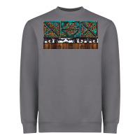 Storm Rusty Sunflowers with Cowhide and Turquoise Heavyweight Sweatshirt - RanaPortraitStore