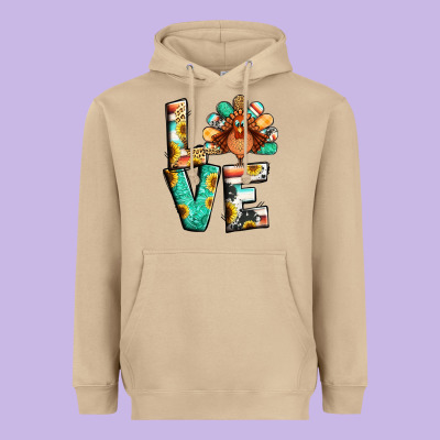 Love Thanksgiving Heavyweight Hoodie Designed By Jasminsmagicworld