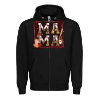 Black baseball mama Zipper Hoodie - Jasminsmagicworld
