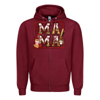 Burgundy baseball mama Zipper Hoodie - Jasminsmagicworld
