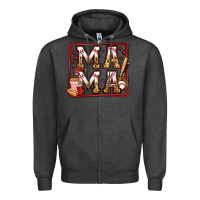 Charcoal Heather baseball mama Zipper Hoodie - Jasminsmagicworld