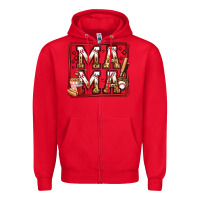 Red baseball mama Zipper Hoodie - Jasminsmagicworld