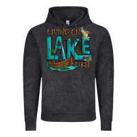 Vintage Black living on lake time Vintage Hoodie - texasbilliewilder