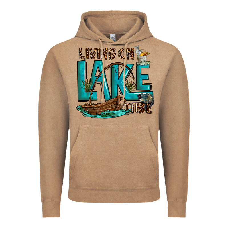 Living On Lake Time Vintage Hoodie by texasbilliewilder | Teevron