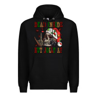 Black Dead inside but jolly af Premium Hoodie - NancyCooperArtShop