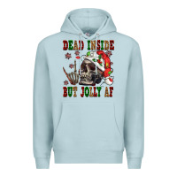 Blue Mist Dead inside but jolly af Premium Hoodie - NancyCooperArtShop