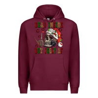 Burgundy Dead inside but jolly af Premium Hoodie - NancyCooperArtShop