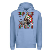 Colony Blue Dead inside but jolly af Premium Hoodie - NancyCooperArtShop