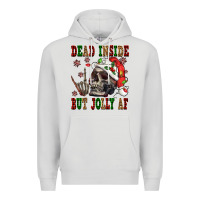 Dove Grey Dead inside but jolly af Premium Hoodie - NancyCooperArtShop
