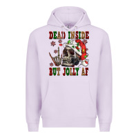 Lilac Dead inside but jolly af Premium Hoodie - NancyCooperArtShop