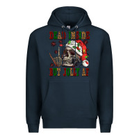 Navy Dead inside but jolly af Premium Hoodie - NancyCooperArtShop