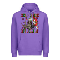 Purple Dead inside but jolly af Premium Hoodie - NancyCooperArtShop