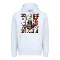 White Dead inside but jolly af Premium Hoodie - NancyCooperArtShop